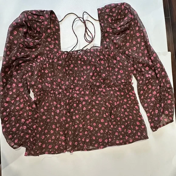 ASTR The Label Floral Print Smocked Babydoll Top‎ - Size XL - NEW With Tags. - Picture 6 of 16